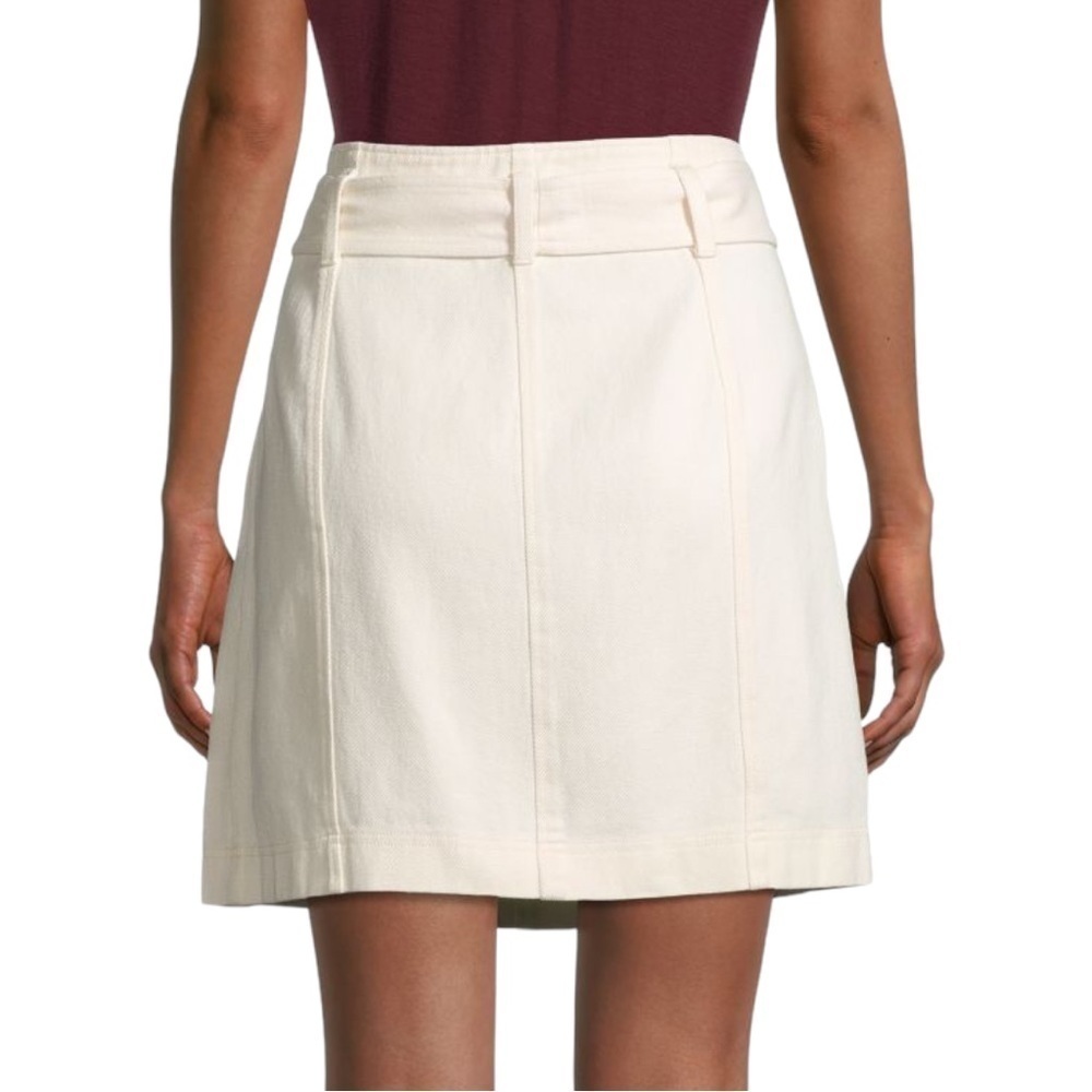 Nwt Revolve Parker New York Lucky Belted Off-White Denim Skirt Size 2 - Picture 2 of 8